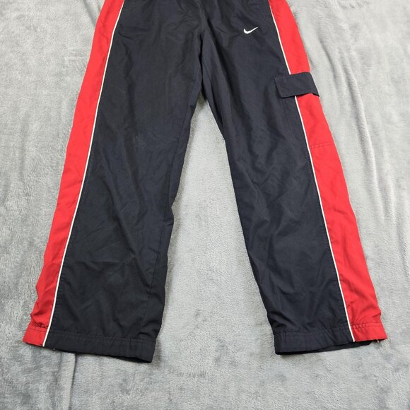 Nike Track Pants Boys XL 18-20 Black Red Stripe Athletic Zip Hem Warm Up - Picture 9 of 14